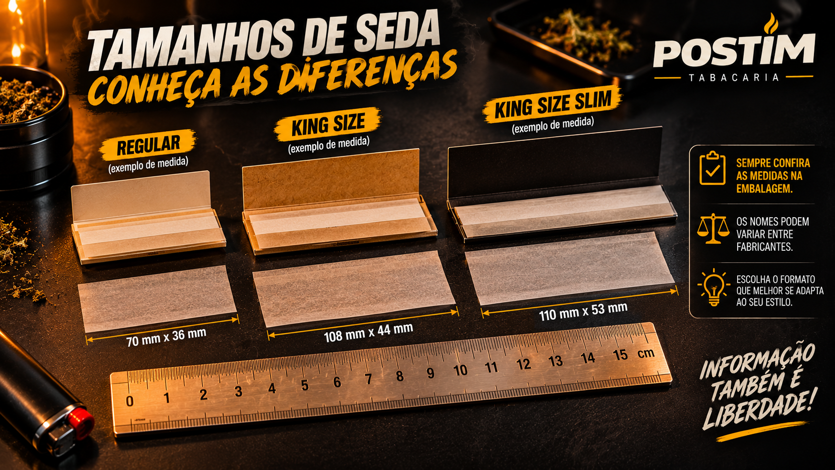 King Size, Slim e Regular: o que significam os tamanhos de seda?
